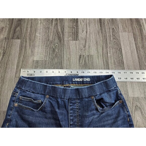 Lands End Jeans Womens 12 Blue Straight Leg Classic Fit Stretch Denim Pants - Picture 8 of 12